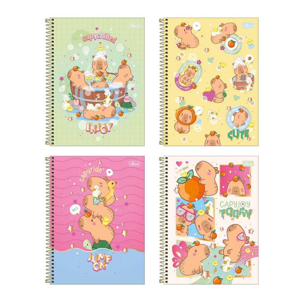 Caderno espiral capa dura universitário 1x1 80 folhas Capyclub Tilibra em Oferta na Shopee