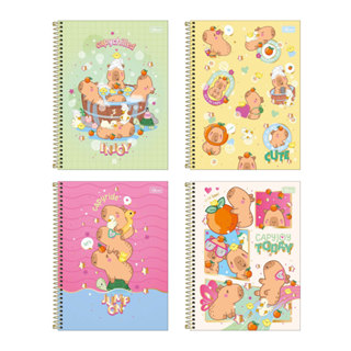 Caderno espiral capa dura universitário 1x1 80 folhas Capyclub Tilibra em Oferta na Shopee