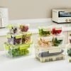 Kit 5 Potes Plástico Guarda Conserva Alimentos Recipiente Armazenar Cesto Cozinha Organizador