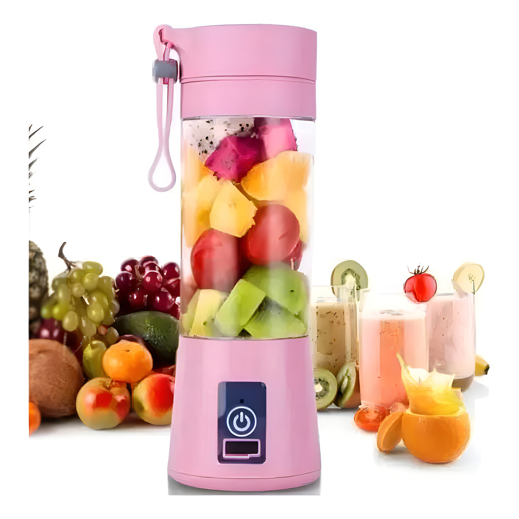 Mini Liquidificador Mixer Juice Garrafa Portátil Usb Recarre Cor Rosa 3