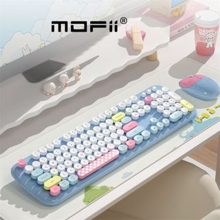 Geezer Teclado e Mouse Portugues Sem Fio Gatinho 2.4G Wireless  Urso Fofo Azul