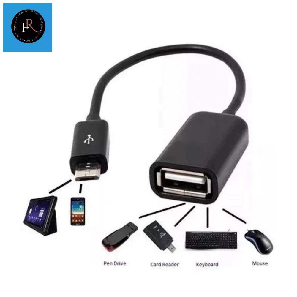 Adaptador Conversor OTG Micro USB V8 para USB A Femea OTG Kapbom KAP-461