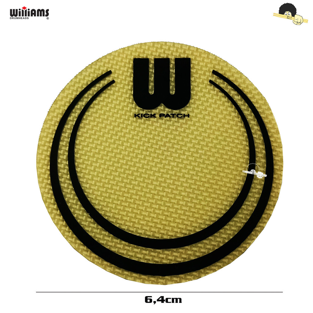 Patch/Protetor de bumbo para Pedal simples - Williams KEVLAR WSKV-YL Aumenta a durabilidade da pele