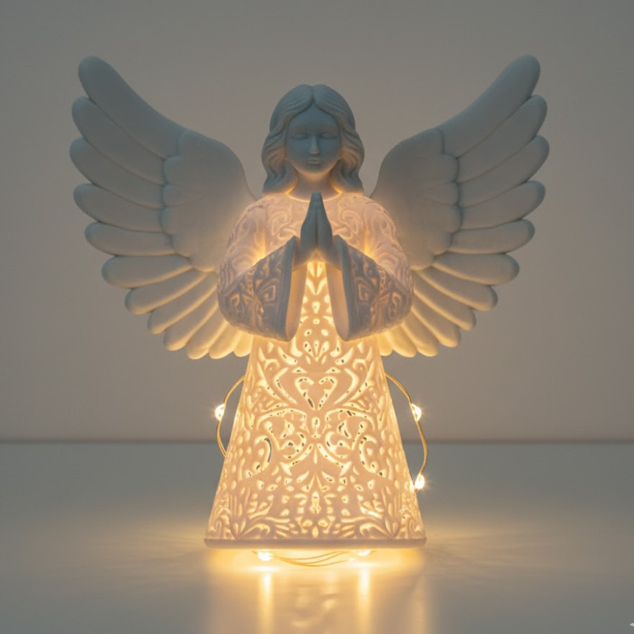 Luminária Anjo Decorativo 15cm com Luz LED- 3D