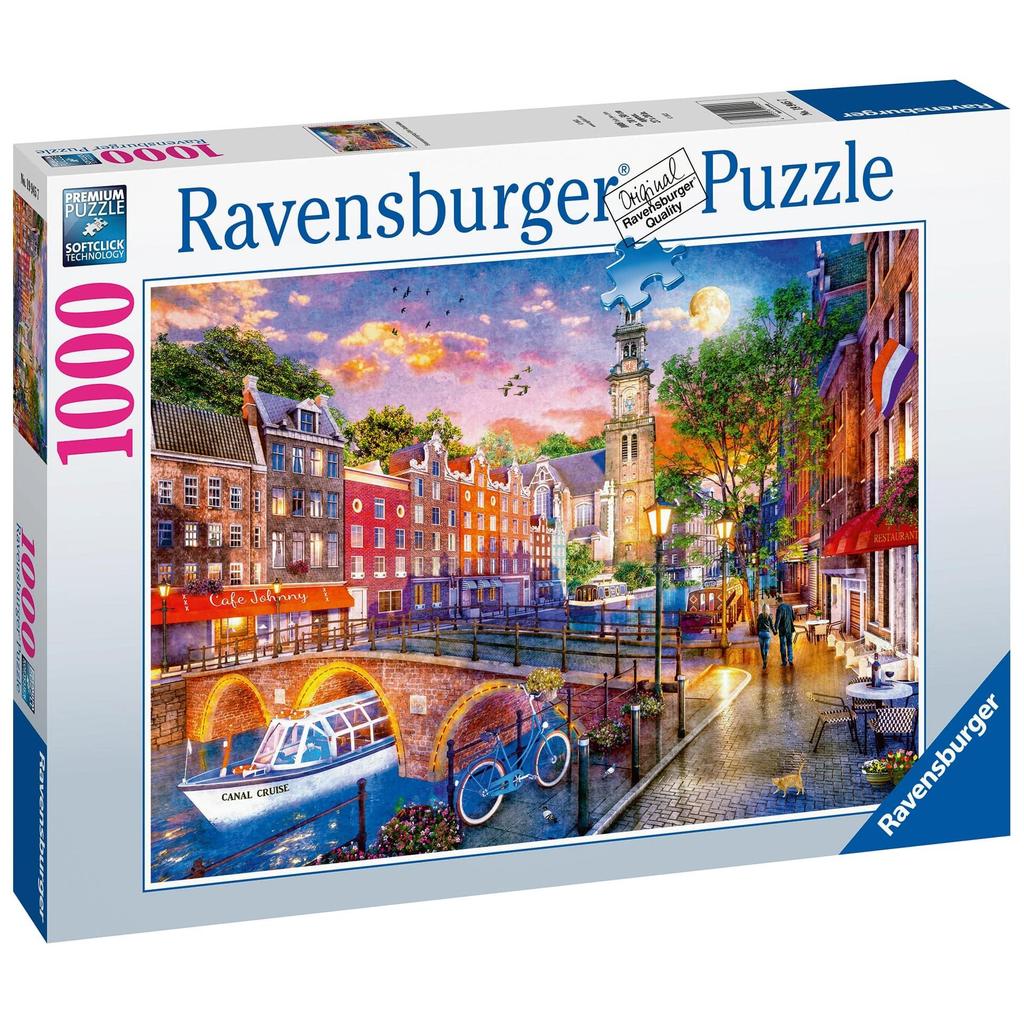 Puzzle 1000 Peças Noite em Amsterdam Ravensburger 12000884