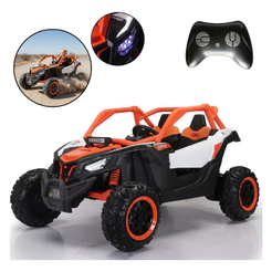 Quadriciclo Elétrico Infantil UTV 12V Laranja Assento Duplo Com Controle Remoto Importway