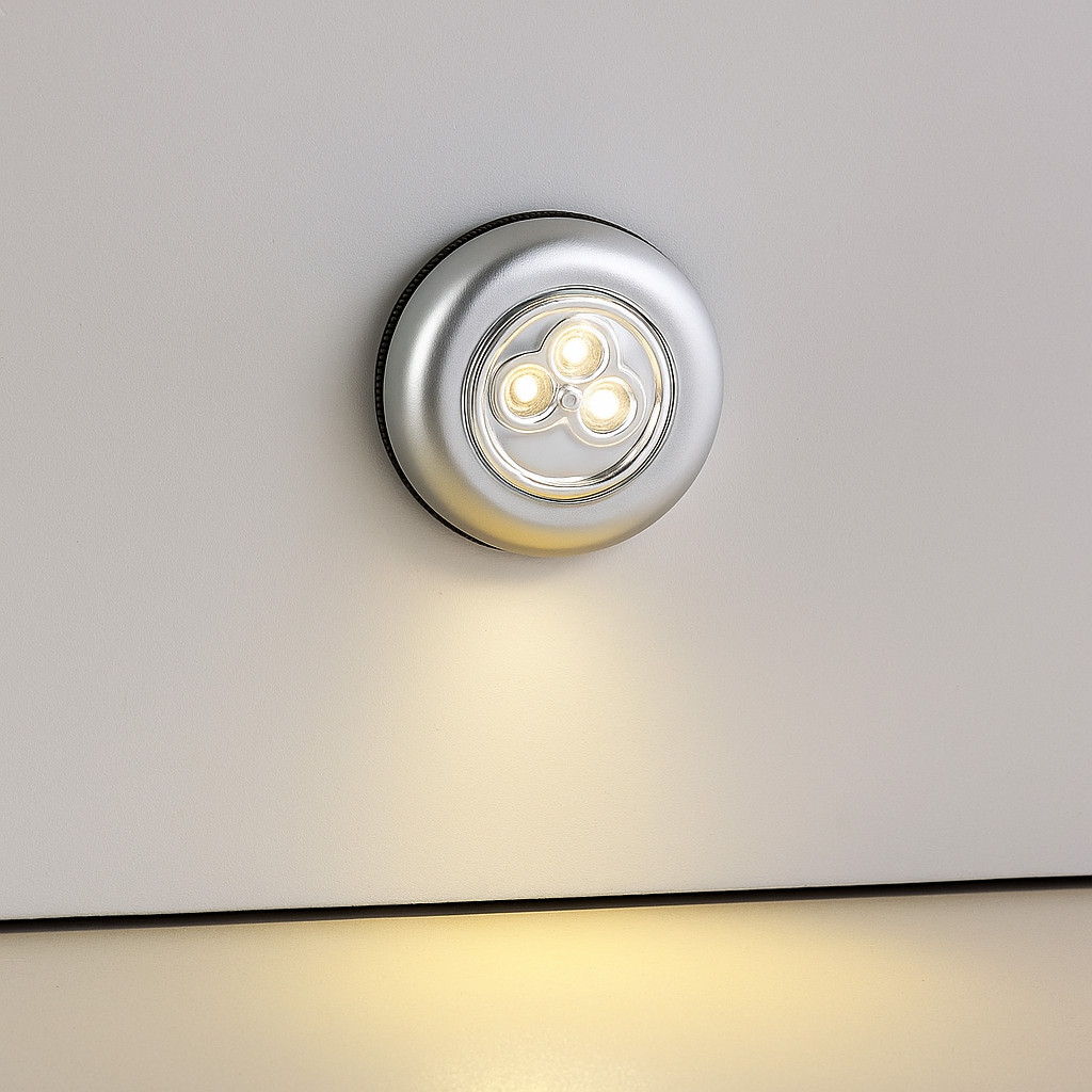Luminária Adesiva LED Sem Fio com Acionamento Touch, Fácil de Instalar e Muito Versátil