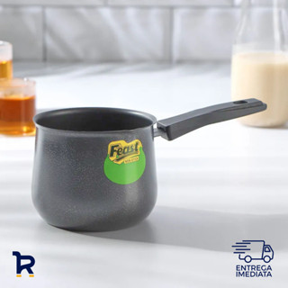 Leiteira Fervedor Alumínio Pincelado Jarra para Ferver Leite, Água e Café Canecão Metal em Oferta na Shopee