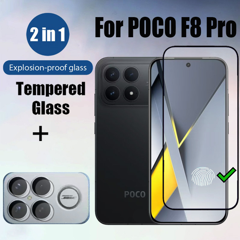 Protetor De Tela De Vidro Temperado 2 Em 1 POCO F8 Pro Para Xiaomi C85 F8 Ultra 
