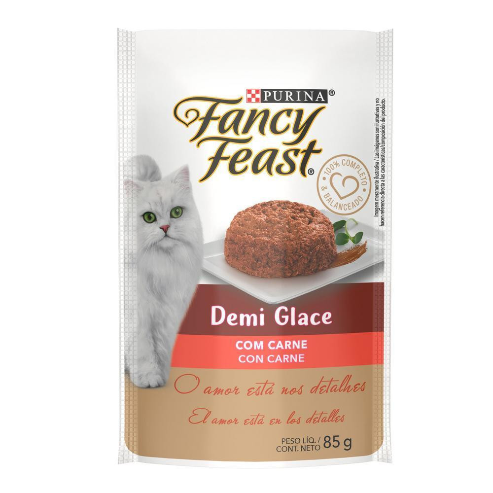 Ração Úmida Fancy Feast Demi Glace Gatos Adultos Carne 85g em Oferta na Shopee