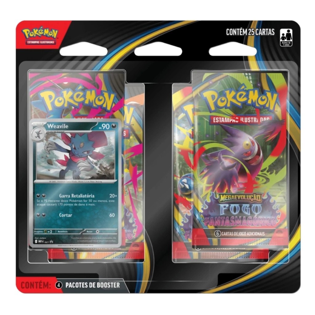 Blister Quádruplo Fogo Fantasmagórico Weavile - Pokémon