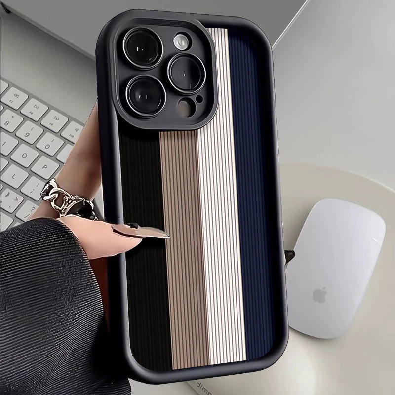 Capinha Capa Para iPhone 11 12 13 14 15 16 Pro Max Plus 17 AIR PRO MAX listras De Silicone Anti-impacto em Oferta na Shopee