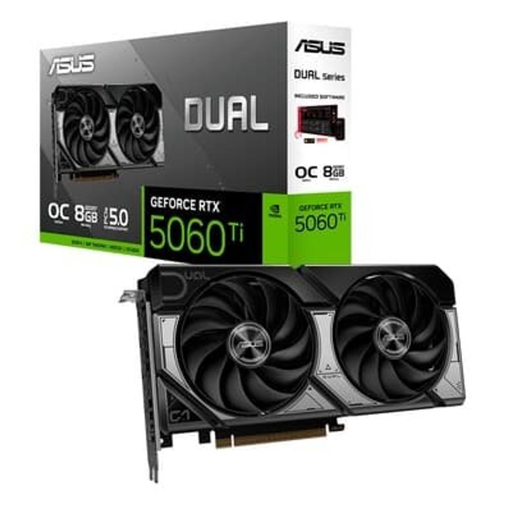 Placa de Vídeo NVIDIA GeForce Asus RTX5060TI Dual OC Edition 8GB GDDR7 128Bits 90YV0MP2-M0NA00