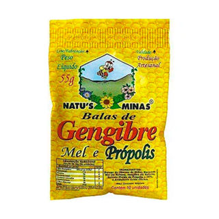 Balas De Gengibre Mel e Própolis Natu'S Minas Produção Artesanal 55g em Oferta na Shopee