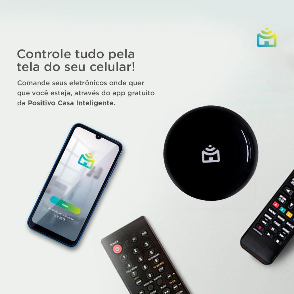 Smart Controle Universal Wi-Fi Positivo Casa Inteligente - Cobertura 360° - Alcance 8m - Alimentação Micro USB · foto 2