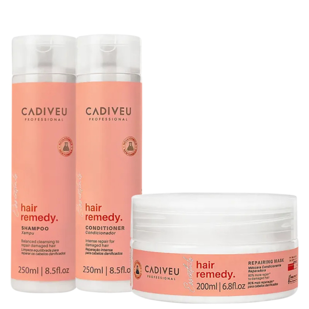 Kit  Hair Remedy Shampoo 250ml + Condicionador 250ml + Máscara 200ml - Cadiveu