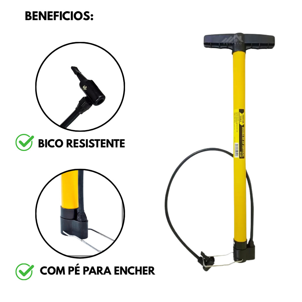 Bomba De Encher Pneu Bicicleta Bike Carro Moto Bomba de Ar Manual