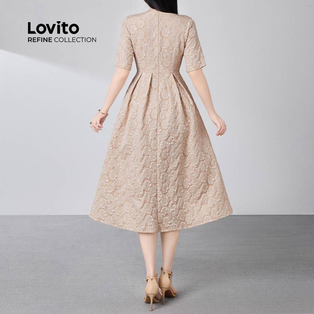 Detalhes do Vestido Jacquard Estrutura Elegante Para Primavera Verão LR21E216
