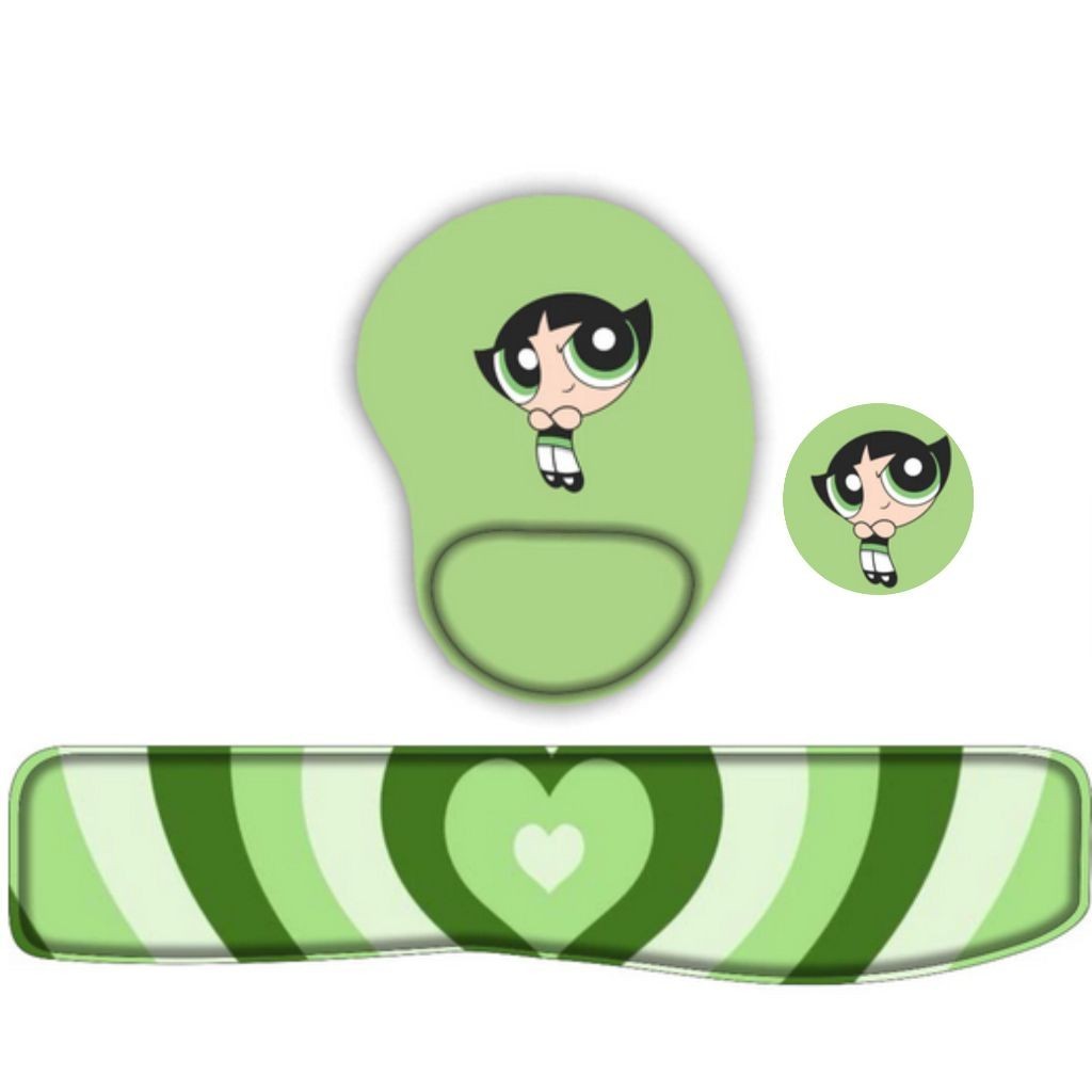 kit mouse pad+ apoio de teclado+ porta copos docinho