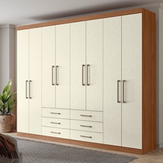 Guarda-roupa Casal 8 Portas 6 Gavetas Master Jatoba/Areia em Oferta na Shopee