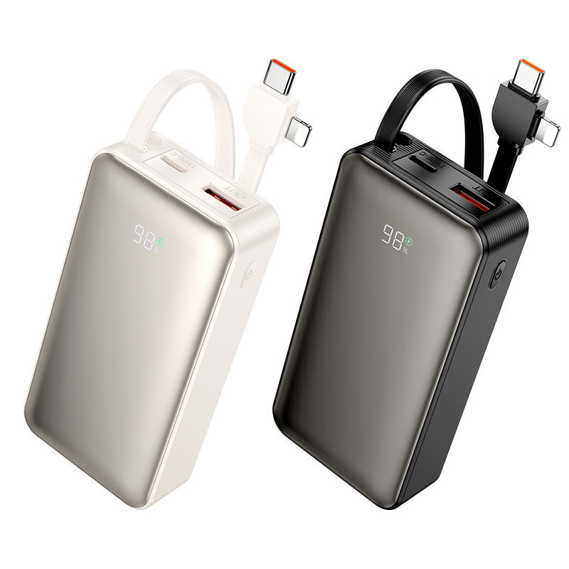 Power Bank 10000mAh Portátil com Carregamento Rápido 22.5W Entradas/saídas USB Type-C e Lightning