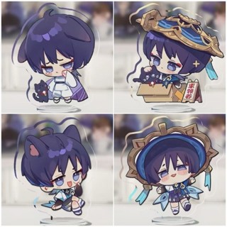 4 Pçs/Set Anime 5cm Wanderer Kabukimono Balladee Scaramouche Kunikuzushi Chapéu Cara Acrílico Placa De Pé Modelo Peças F em Oferta na Shopee