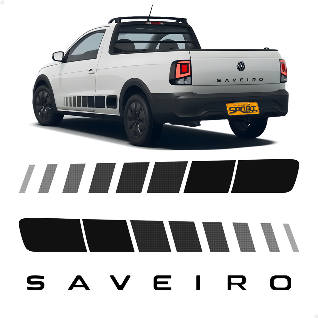 Kit Adesivos Para Saveiro Trendline 2024 Traseira + Lateral
