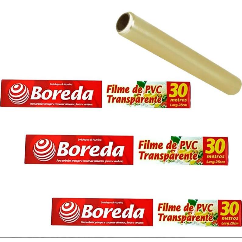 KIT C/3 ROLOS  FILME PVC BOREDA 0,28 x 30M