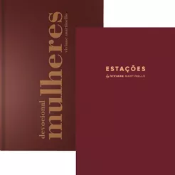 Kit Devocional Mulheres + Planner Estações | Viviane Martinello | Capa Vinho
