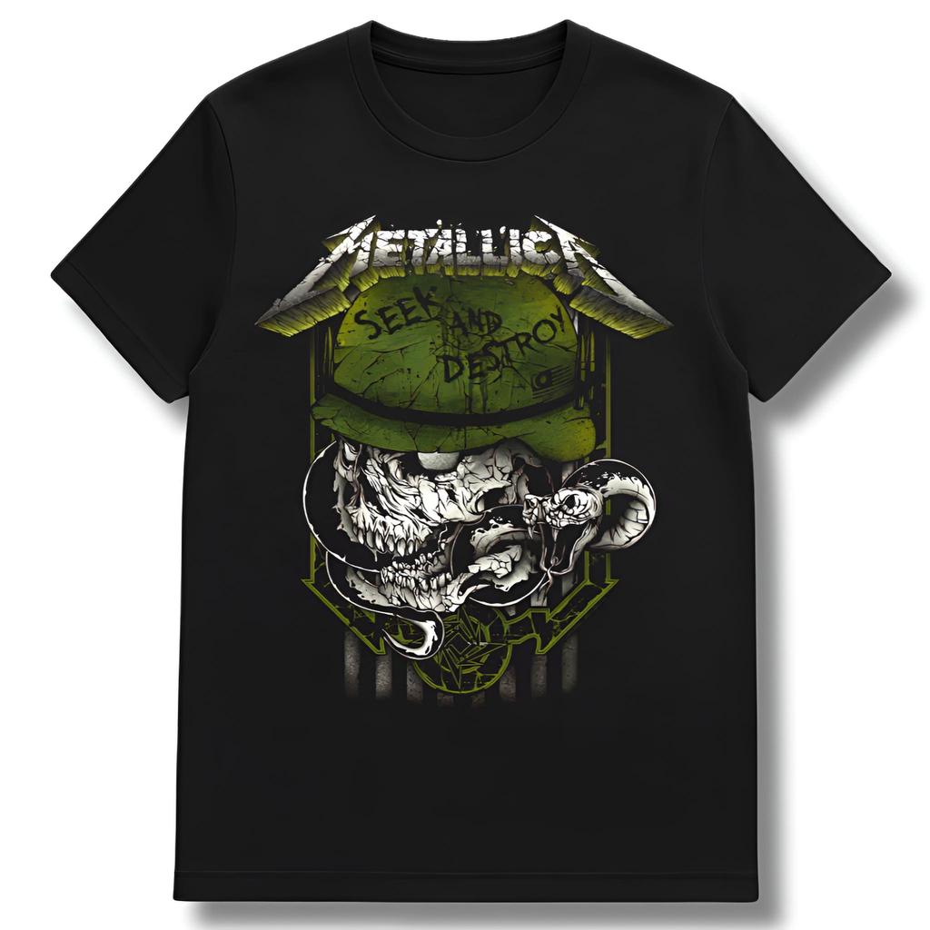Camiseta Metallica Blusa Seek Rock Metal Camiseta Unissex Banda 100 % Algodão Estampada Premium