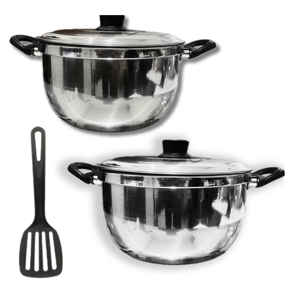 Kit 2 Panelas Caçarolas  Alumínio  POLIDO , N. 16 e N. 14 ,1 Espátula em Oferta na Shopee