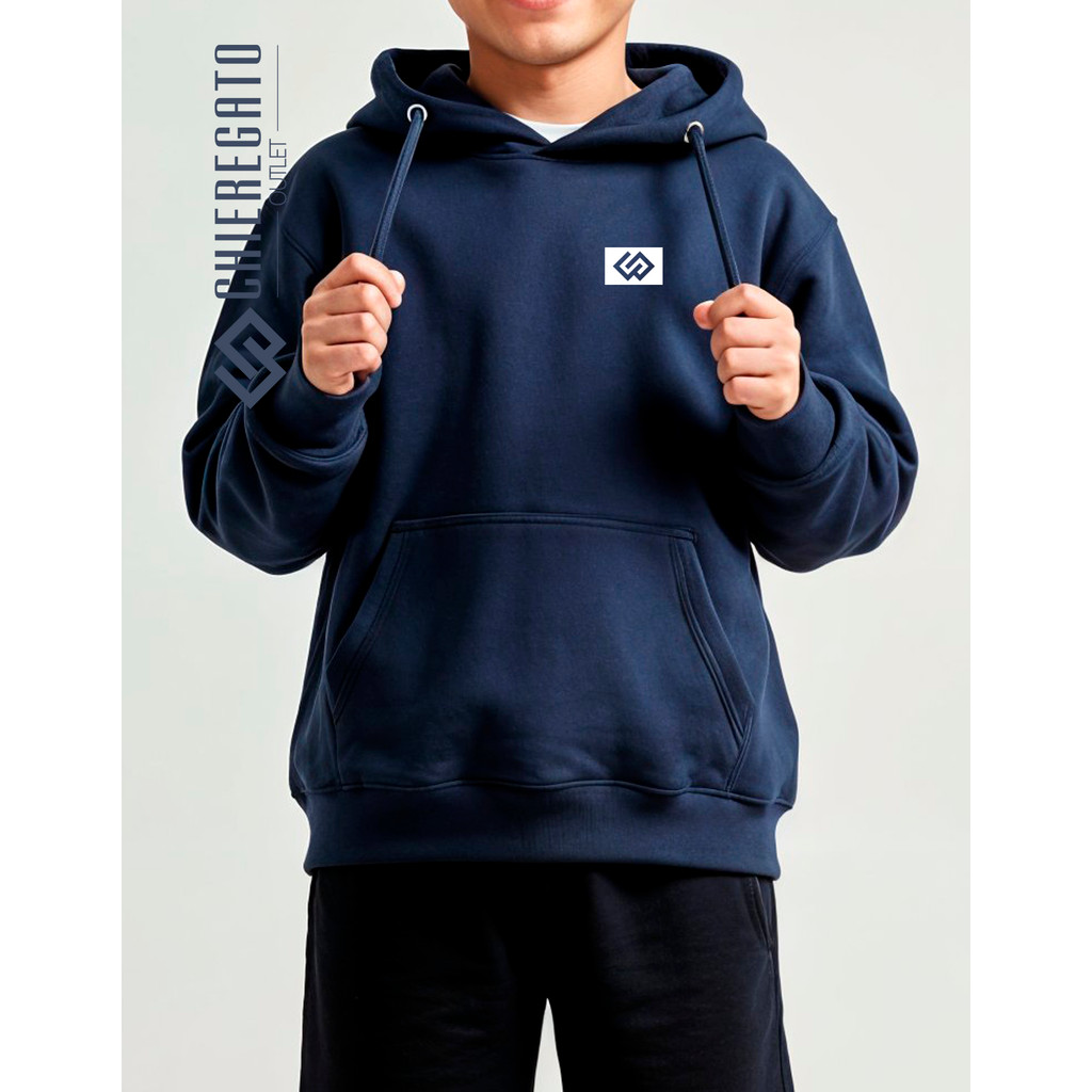 Moletom Infantil Juvenil Blusa de Frio Escola Menino Menina Capuz Canguru Logo Original Minimalista