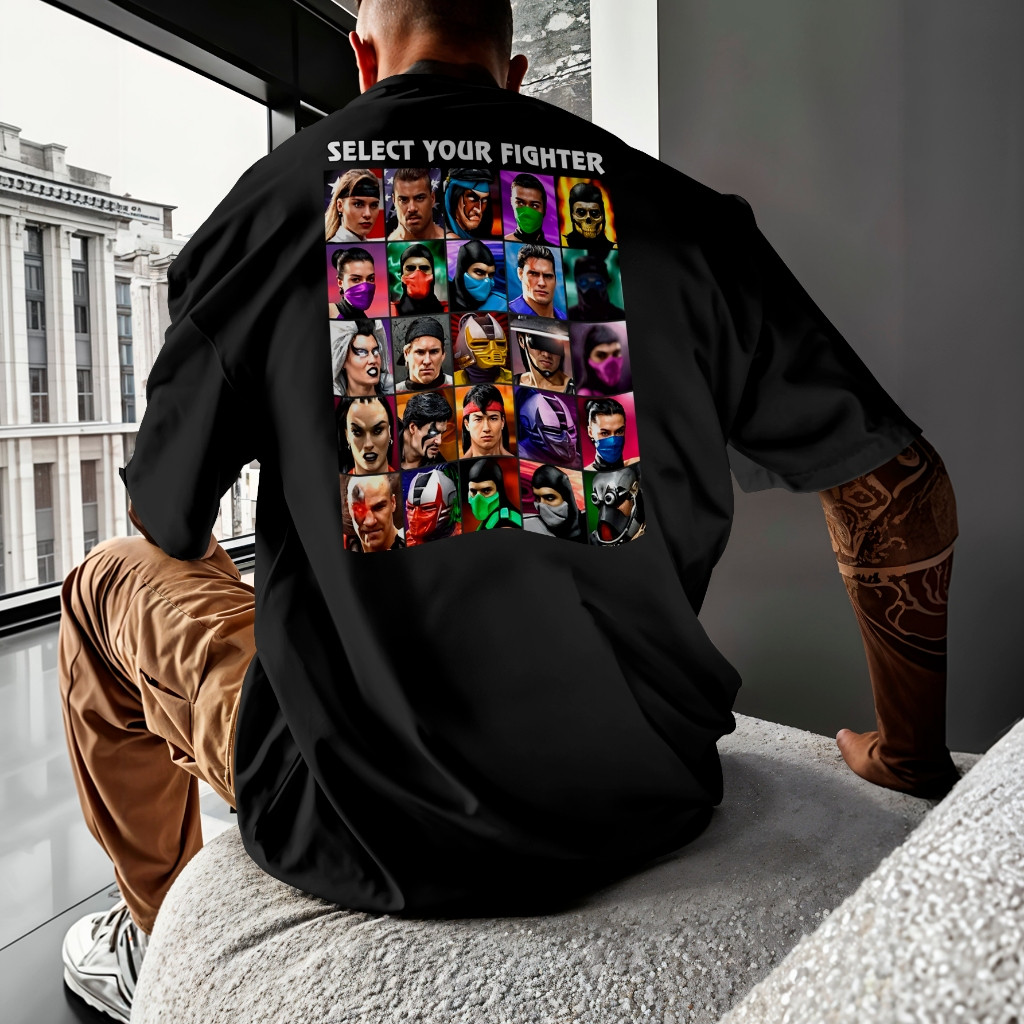 [Camiseta Premium em Algodão Puro]GXG Camiseta Oversized Premium Mortal Kombat UMK3 Ultimate Kombat Personagens REF 3097