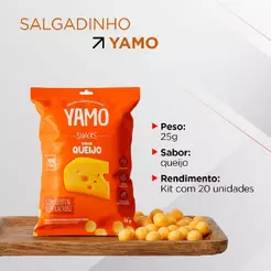 Kit com 20 Snack salgadinho de arroz sabor queijo yamo topway sem glúten 25g
