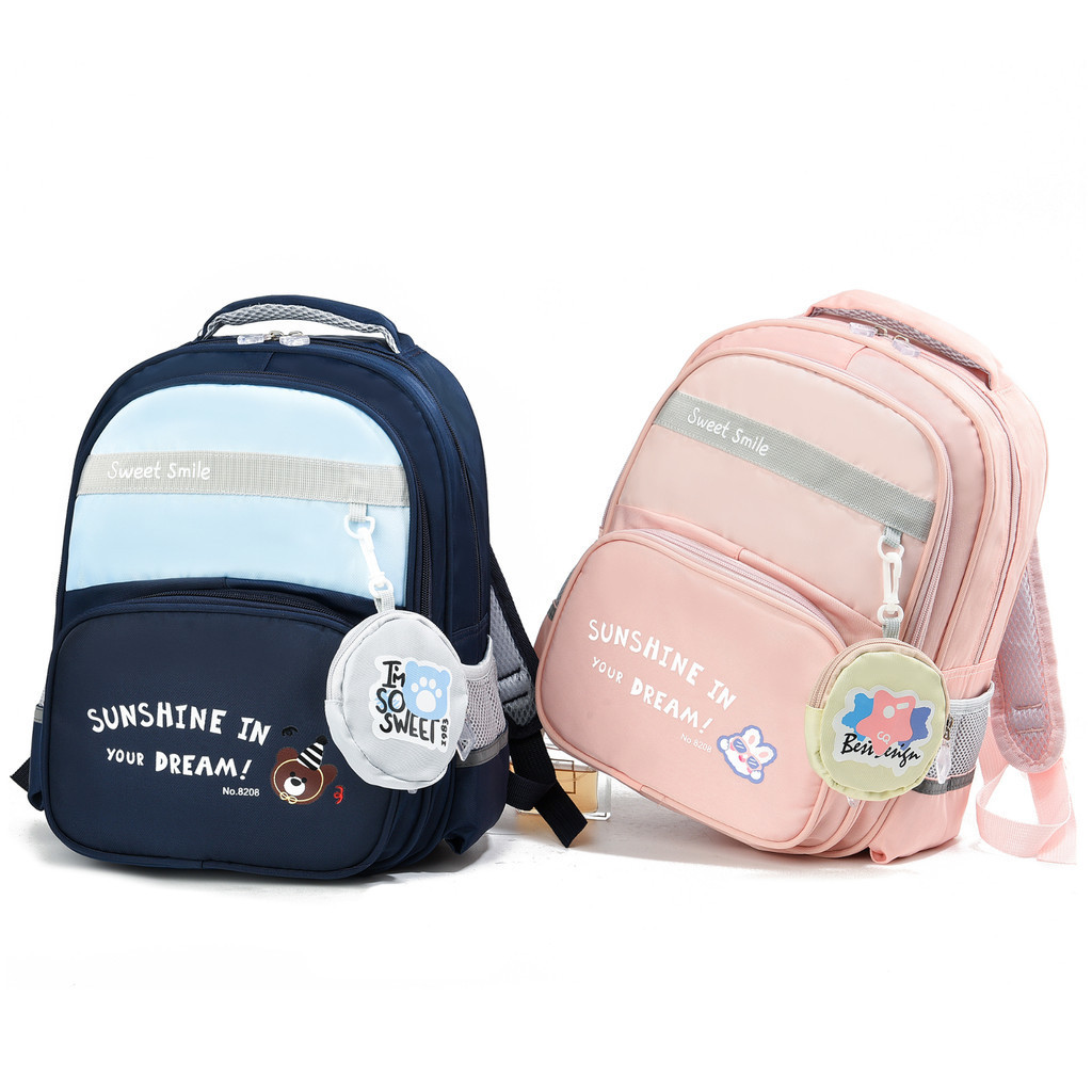 Mochila Mochila Feminina e Feminino Impermeável escolar do ensino fundamental de com desenhos animados em Oferta na Shopee
