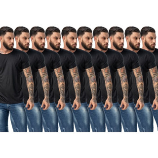Kit 10 Camisas Camisetas Masculinas Manga Curta Básicas 100% Algodão em Oferta na Shopee