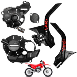Kit Proteção Crf 300f Tampas Do Motor + Lateral Quadro Chassis Defender Amx