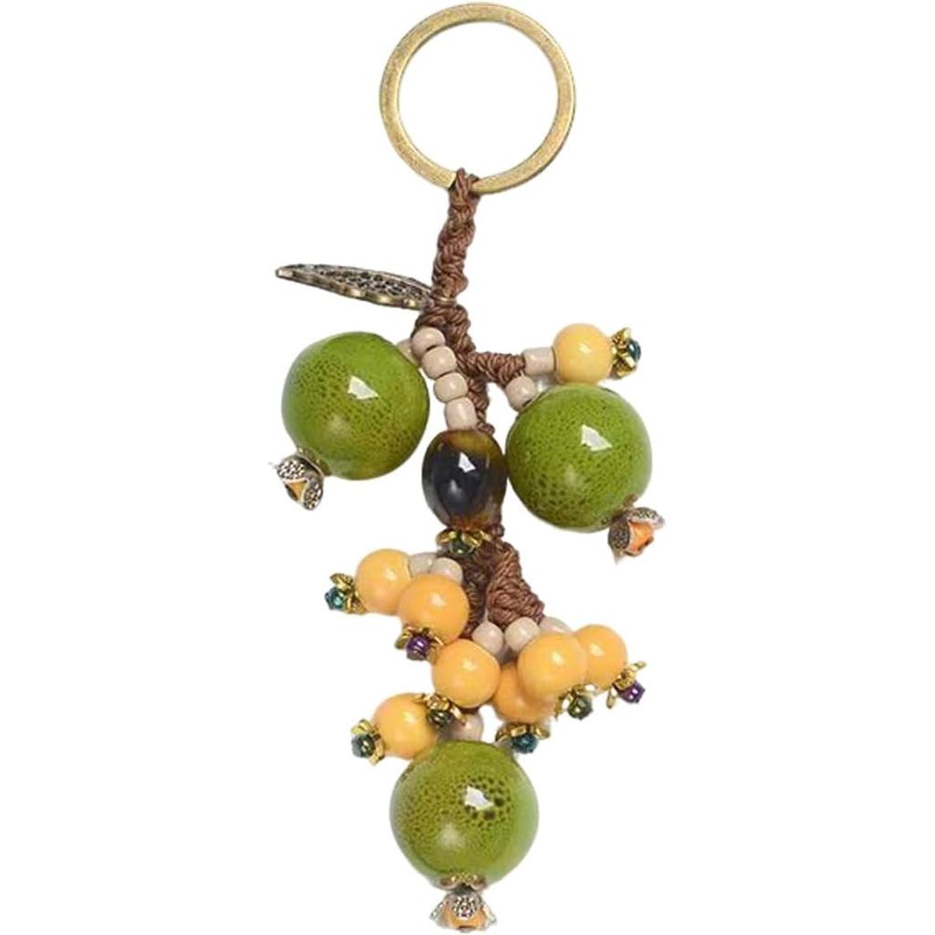 Chaveiro Fofo Estilo Floresta De Romã Verde-Design De Uva Tecido Feito À Mão ,-Pingente De Bolsa , Melhor Amigo . Presen