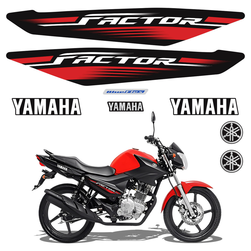 Kit Adesivos Para Yamaha Factor 125i 2017/2018 Moto Vermelha em Oferta na Shopee