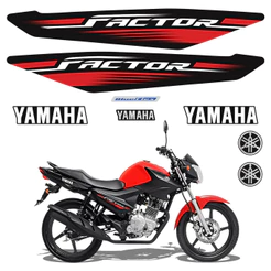 Kit Adesivos Para Yamaha Factor 125i 2017/2018 Moto Vermelha