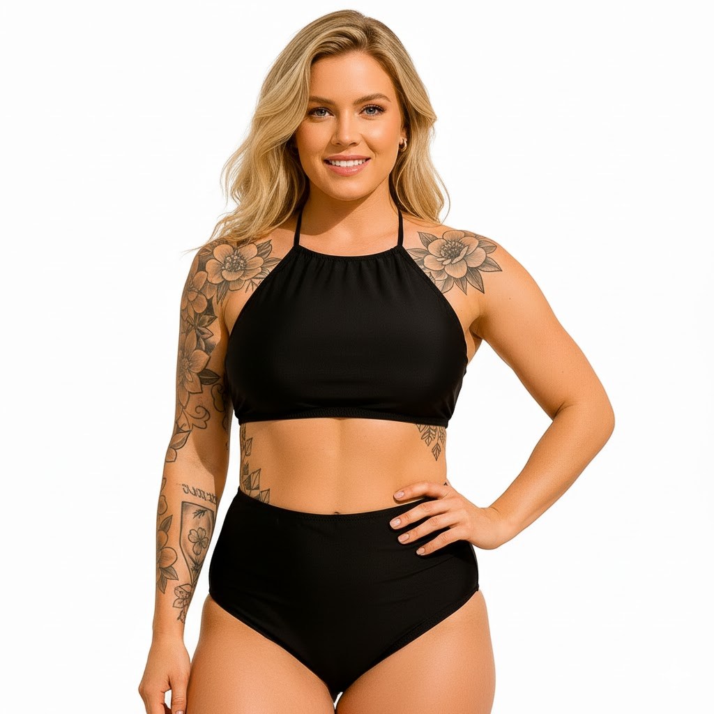 Kit 3 Biquíni Feminino Hot Pants Cintura Alta Básico ou Neon Ajuste Amarrar