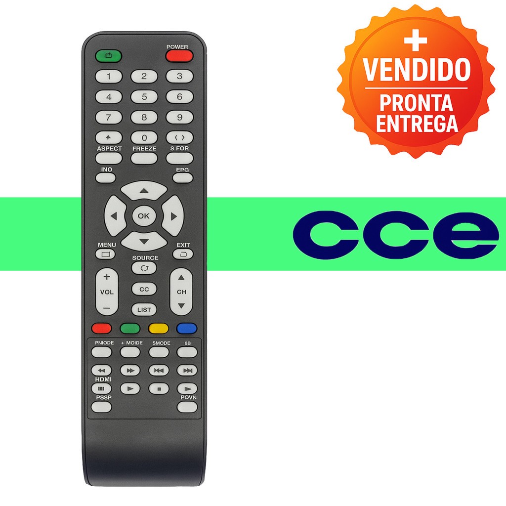 Controle Remoto Compatível com TV CCE LCD Smart Funções Completas e Resistentes