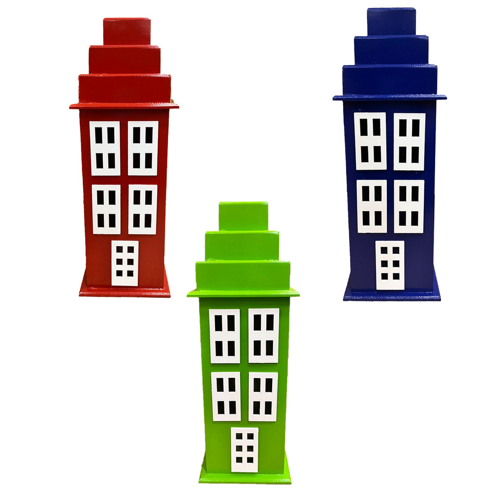 Prédio G 4 Janelas Várias Cores Decoração Festas