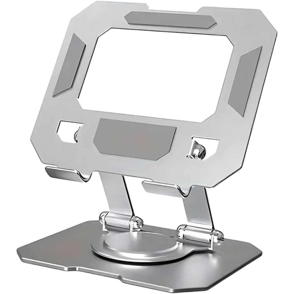 Suporte para Tablet em Aço Carbono Com Metal Resistente para Mesa Portátil Dobrável Articulado Base Rotativa 360º