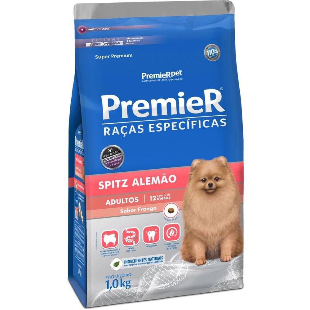Ração PremieR Raças Especificas spitz alemão adultos frango 1,0kg em Oferta na Shopee
