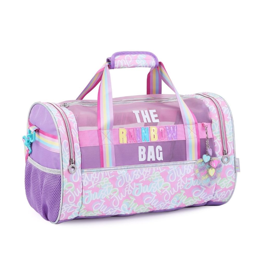 Sacola Grande Bag Viagem Academia com Divisórias Arco-Iris Organizadora Estilosa Lilás Rosa Passeio em Oferta na Shopee