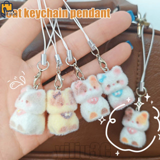 5 Peças De Amuletos De Telefone De Gato Flocado De Resina Fofa-Chaveiro De Mini Gatinho Kawaii-Corrente De Y2K Coreano-P em Oferta na Shopee