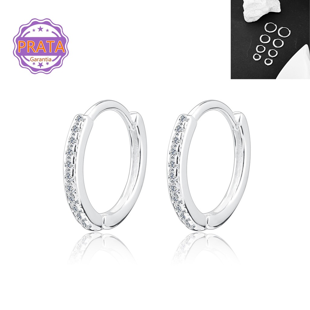 kit Brinco Prata 925 Zircônias Cravejado Argola Click Cravejado Diversos Tamanhos Feminino Brincos Elegantes Legítimo em Oferta na Shopee