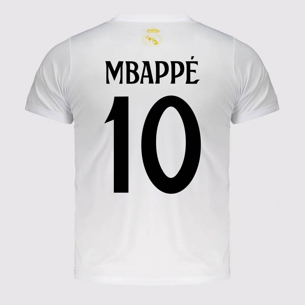 Camisa Real Madrid Soft Juvenil Branca 10 Mbappé em Oferta na Shopee