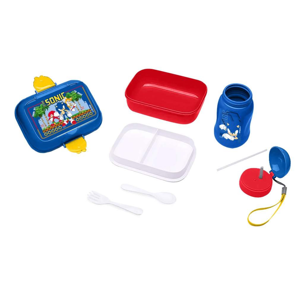 Detalhes do Kit Lanche Sonic Garrafa Plástica 460ml + Marmita 700ml Leo&Leo Leonora - 10260